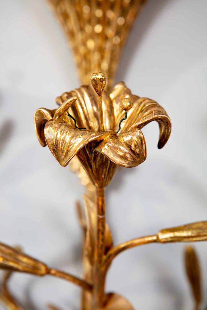 A pair of George III giltwood Lily wall-brackets