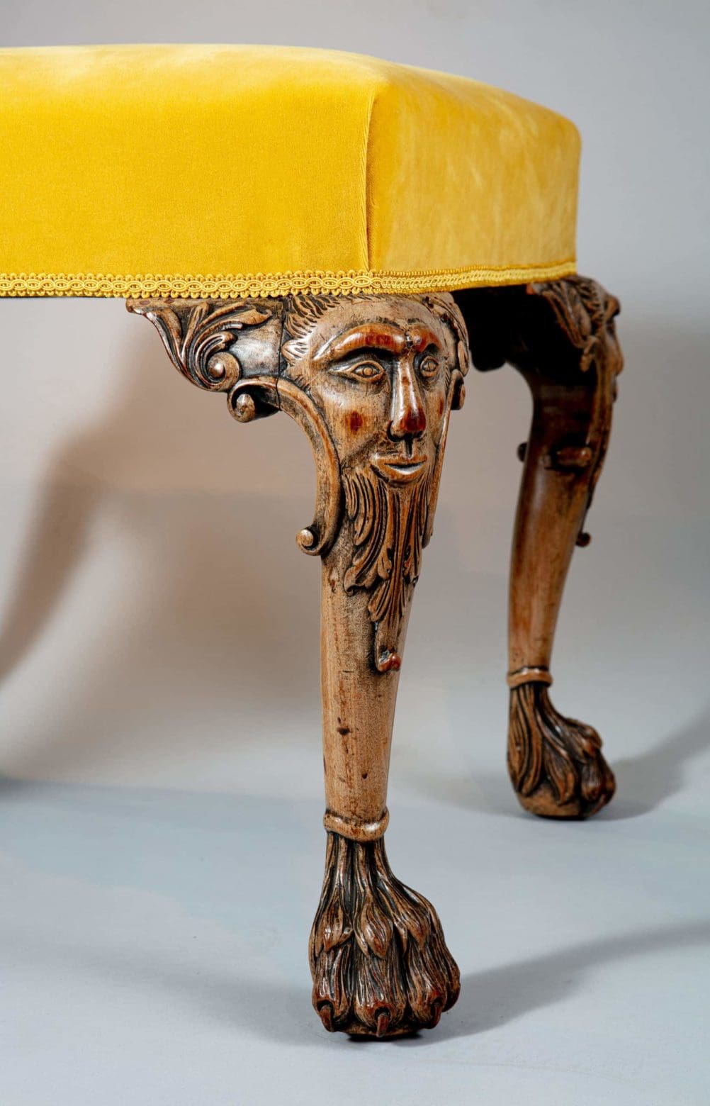 19th Century Faded Walnut George II Stool