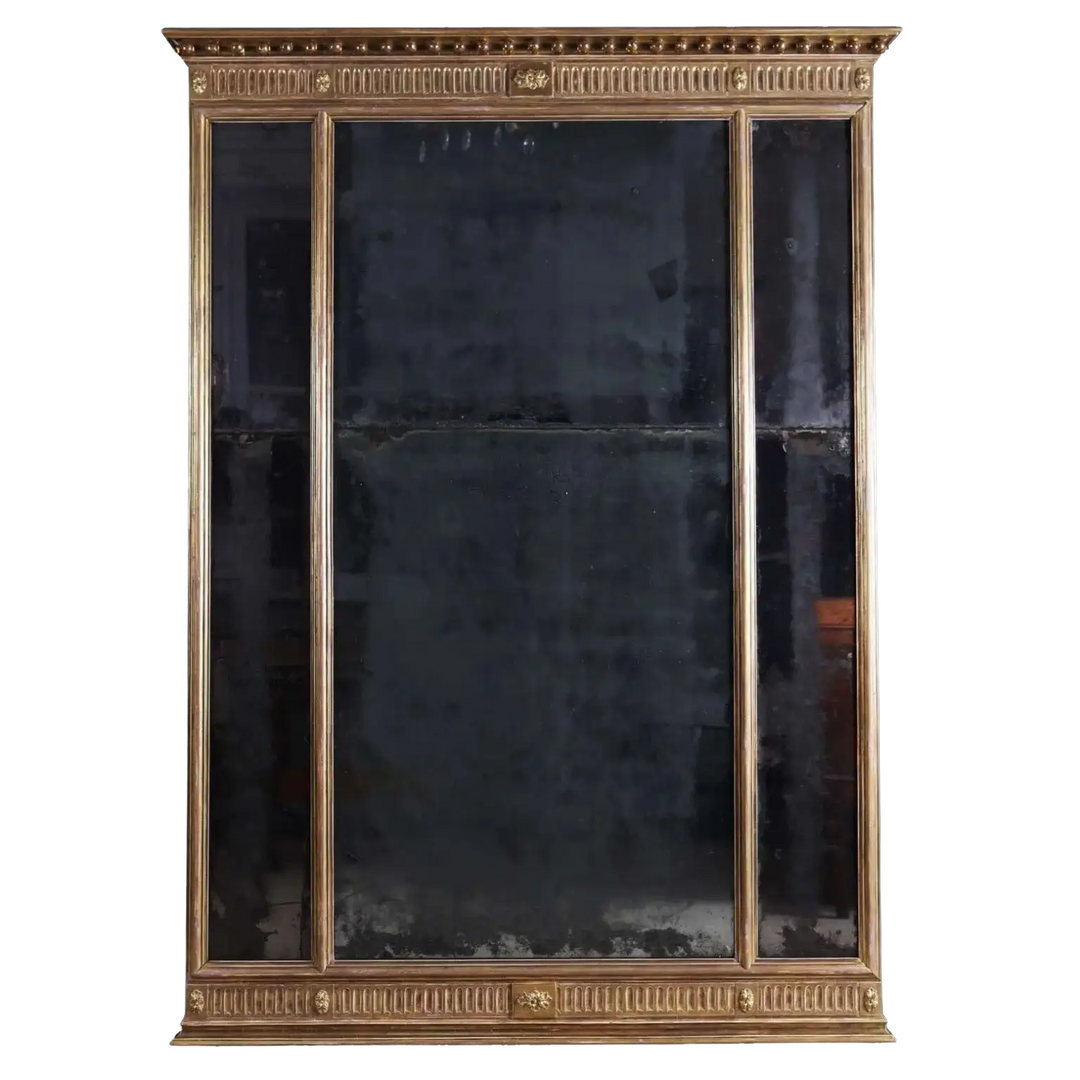 George III Three-plate Giltwood Overmantel Mirror