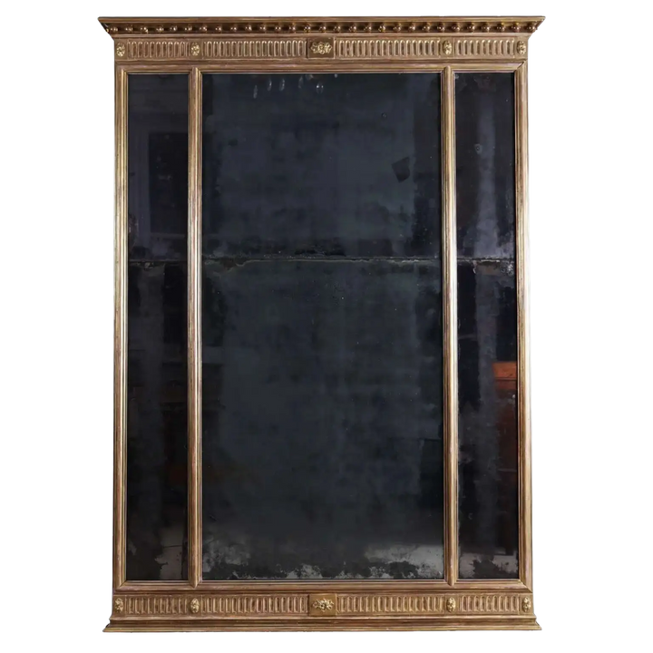 George III Three-plate Giltwood Overmantel Mirror