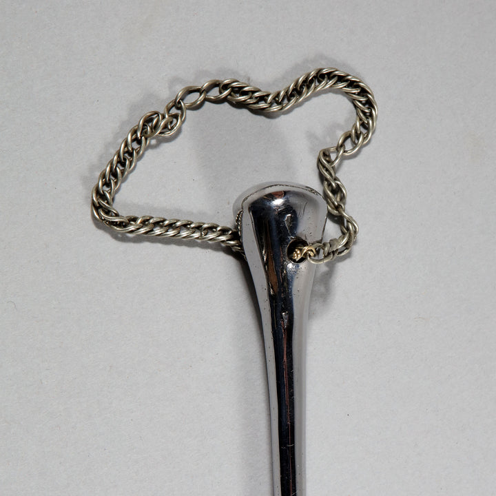 A polished steel walking stick