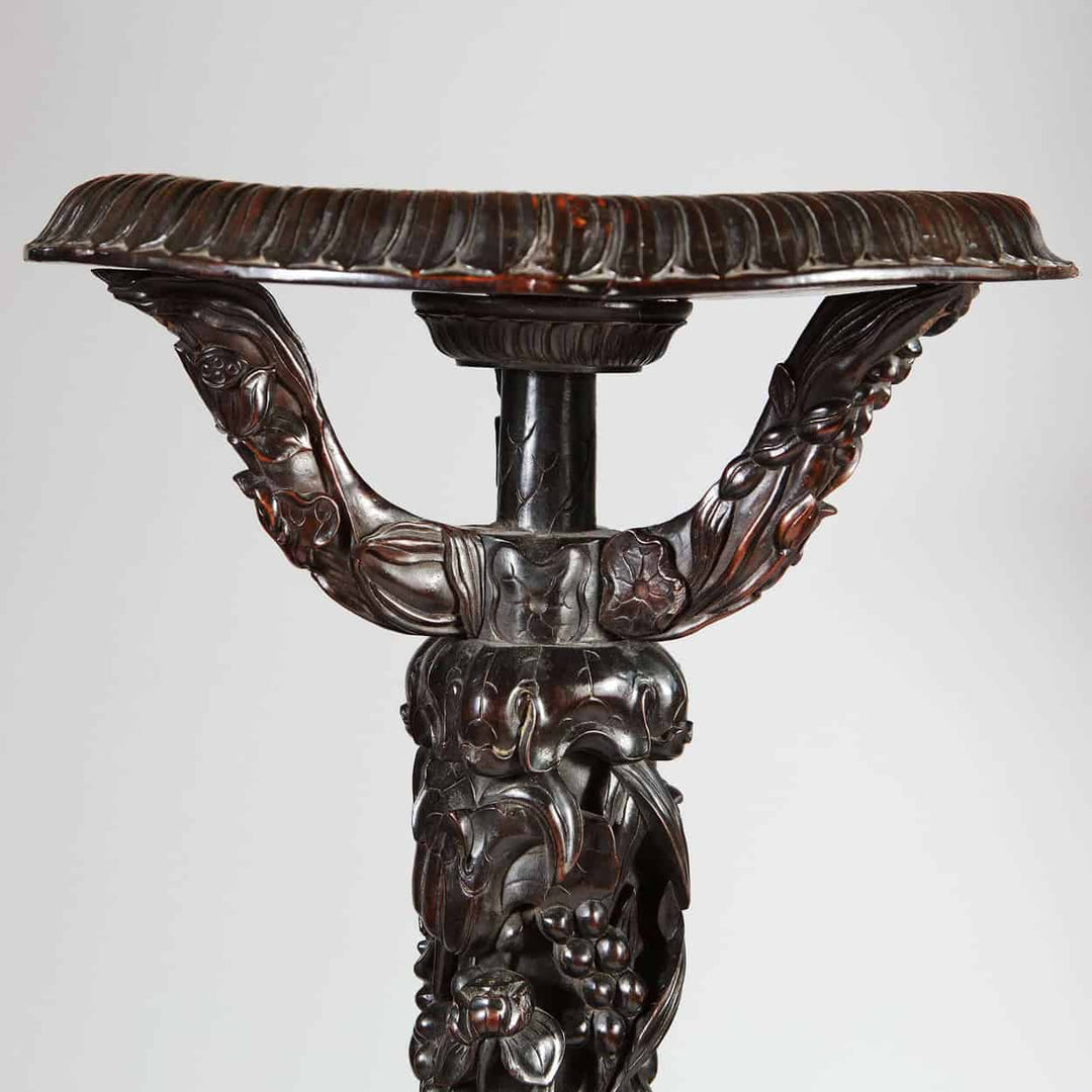 Antique Chinese Carved Wooden Vase Stand