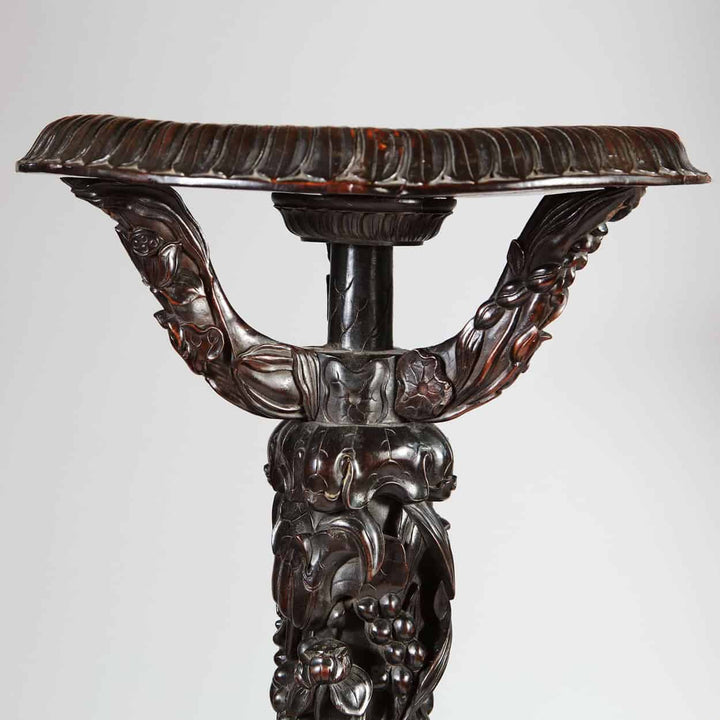 Antique Chinese Carved Wooden Vase Stand
