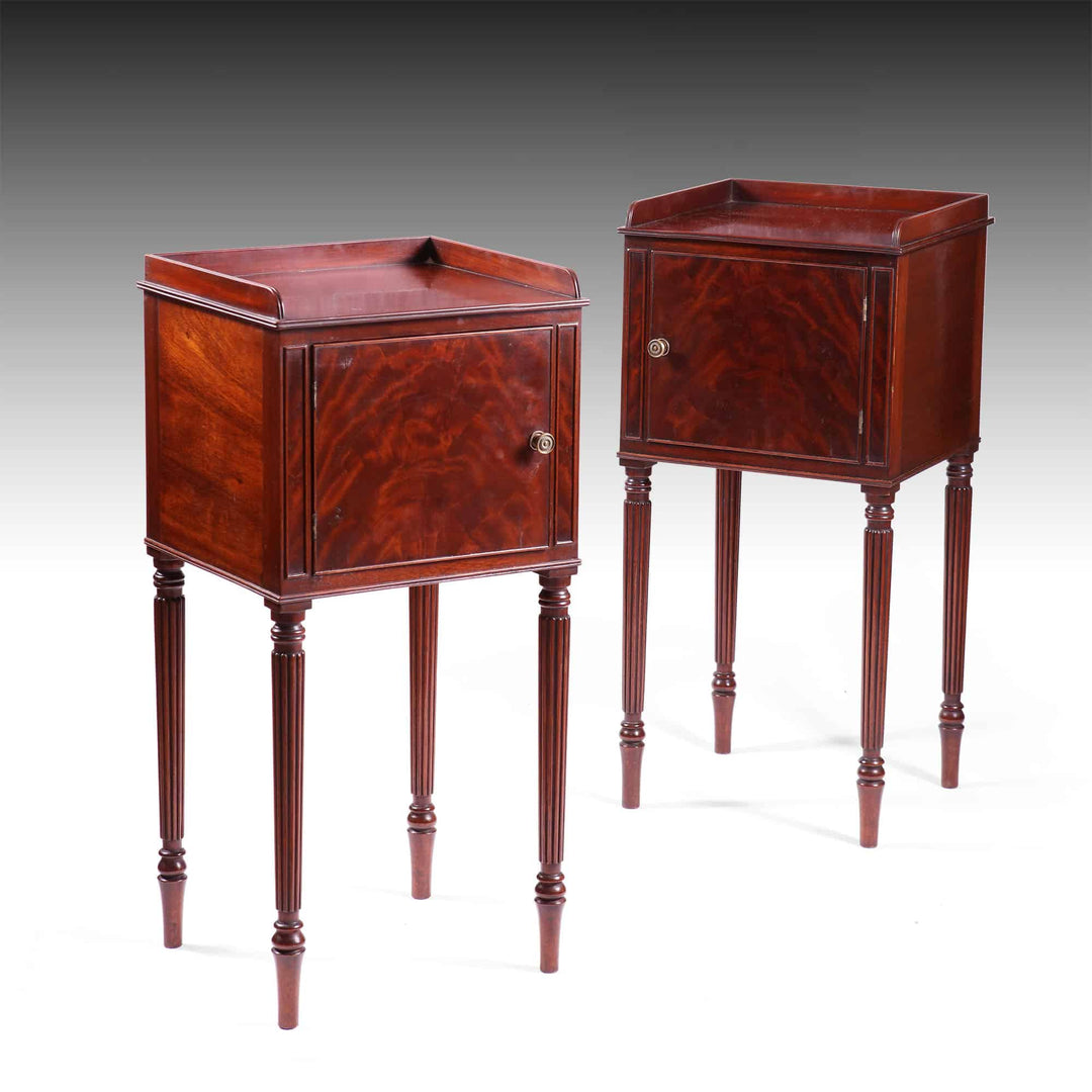 A pair of Gillows Style mahogany bedside cabinets