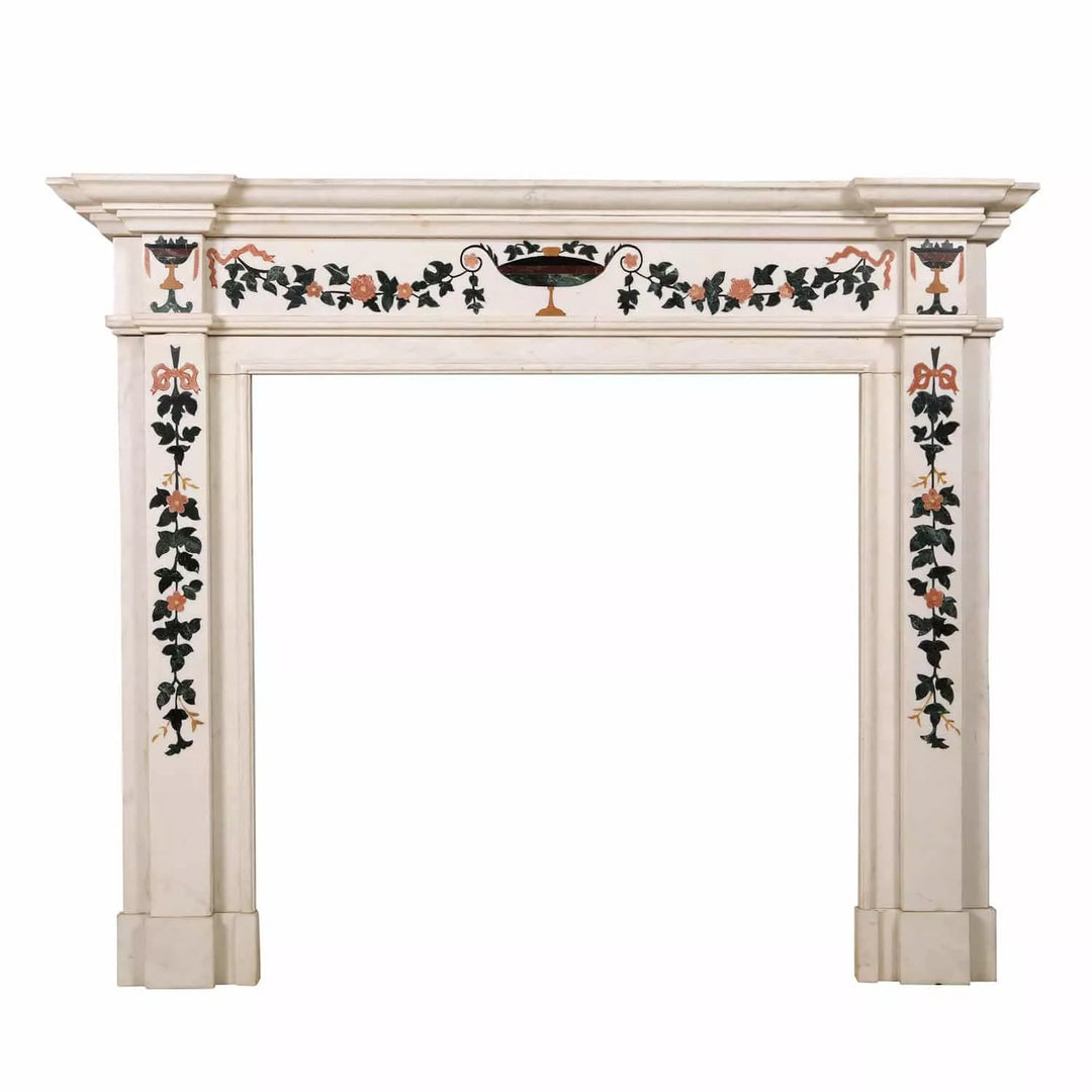 Statuary Marble and Scagliola Fire Surround After Pietro Bossi