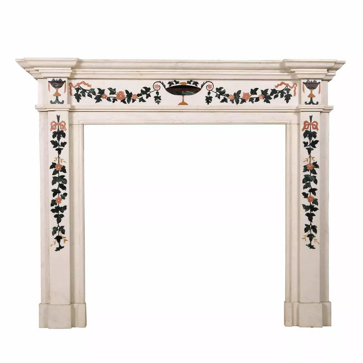 Statuary Marble and Scagliola Fire Surround After Pietro Bossi