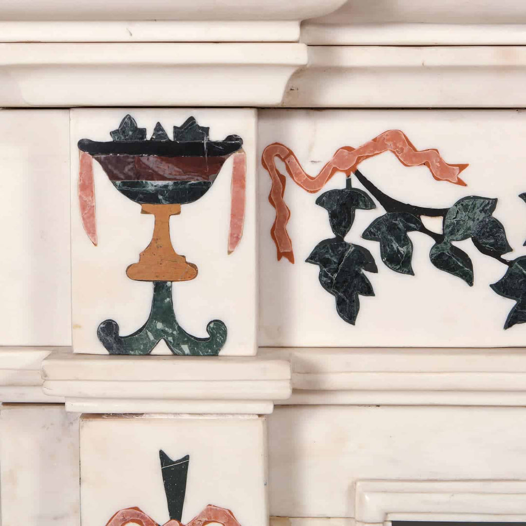 Statuary Marble and Scagliola Fire Surround After Pietro Bossi