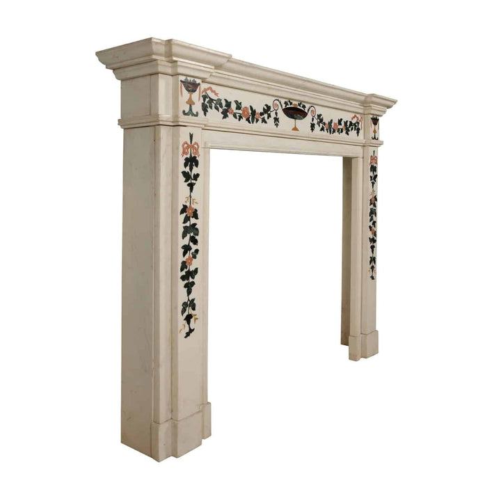 Statuary Marble and Scagliola Fire Surround After Pietro Bossi