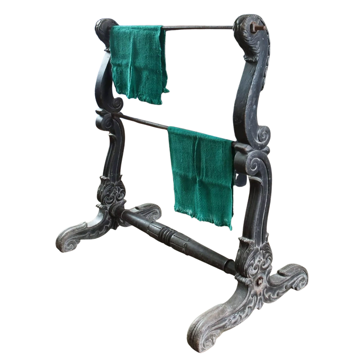 Substantial Indian Ebonised Double Saddle Rack Stand
