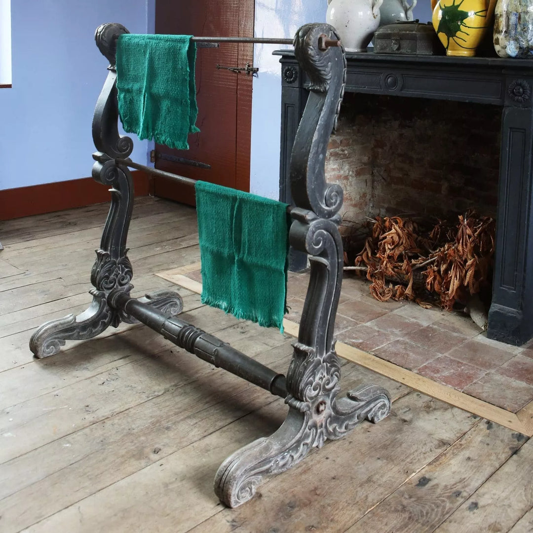 Substantial Indian Ebonised Double Saddle Rack Stand