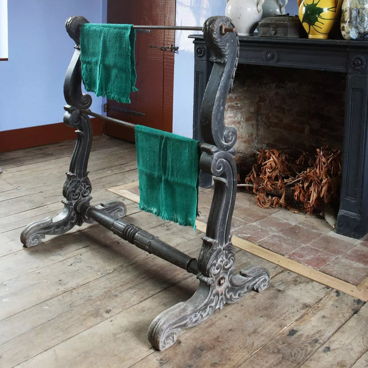 Substantial Indian Ebonised Double Saddle Rack Stand