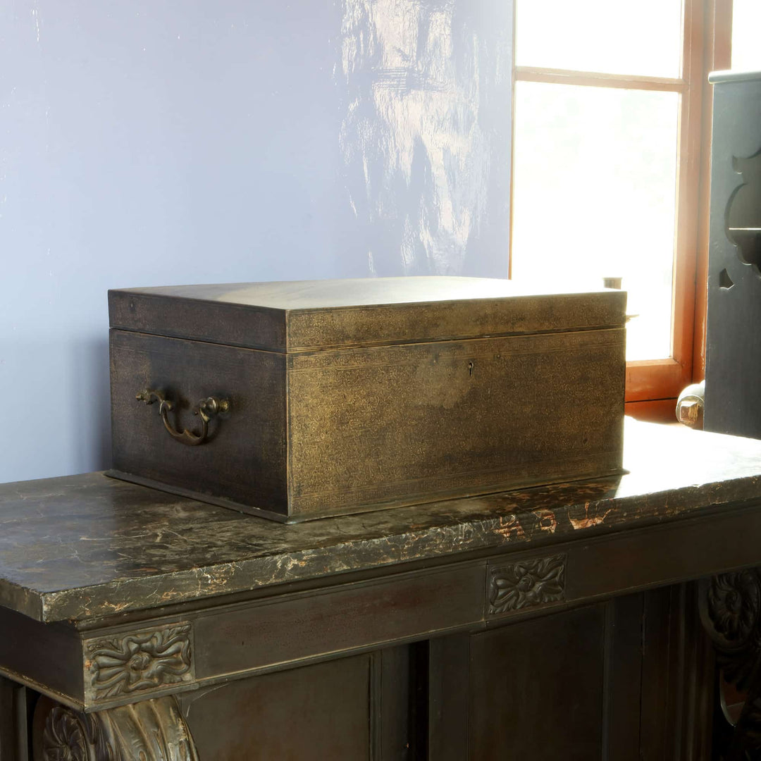 A Very Fine 19th Century Indian Large Brass Chest