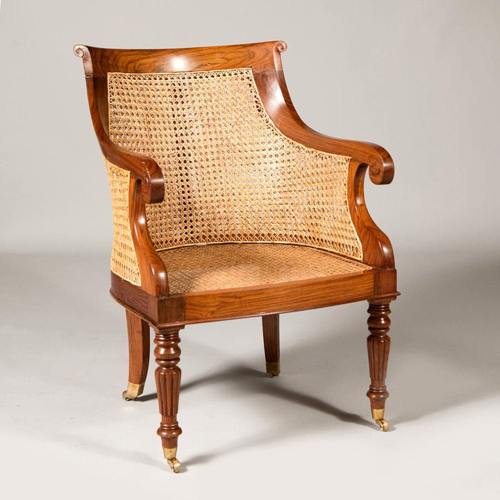 Pair of Regency Style Caned Library Chairs