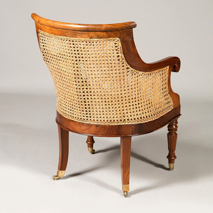 Pair of Regency Style Caned Library Chairs