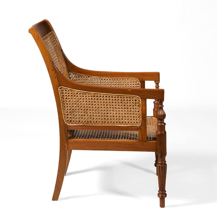 Pair of Teak Caned Library Chairs