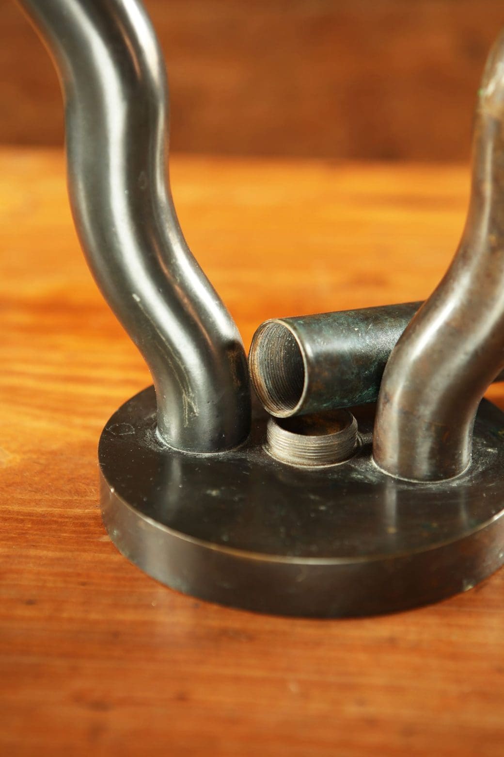 Mid Century Bronze Three Branch Candelabra