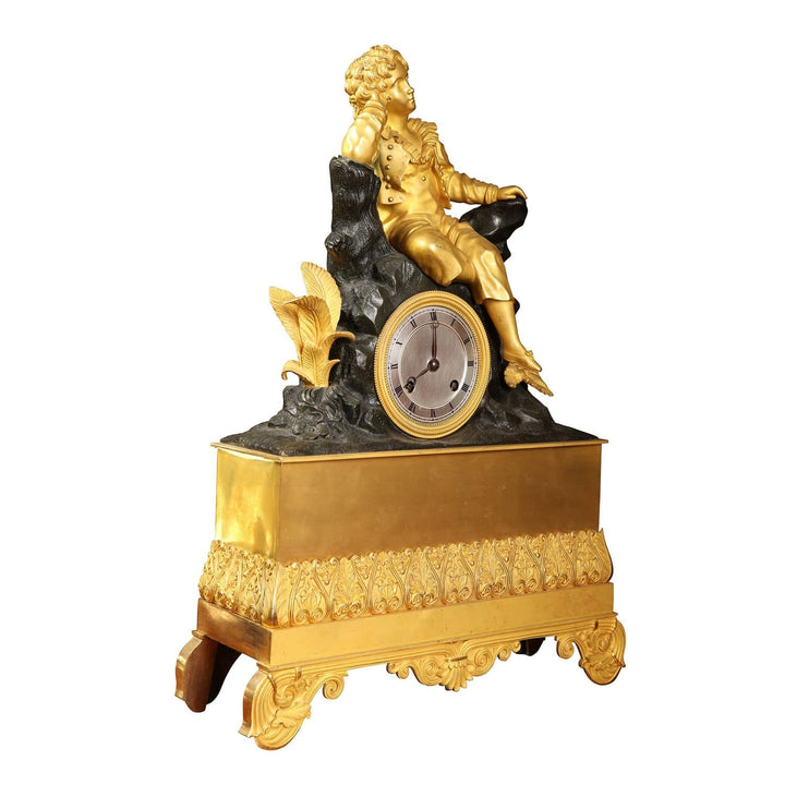 Lord Byron Gilt Bronze Mantel Clock