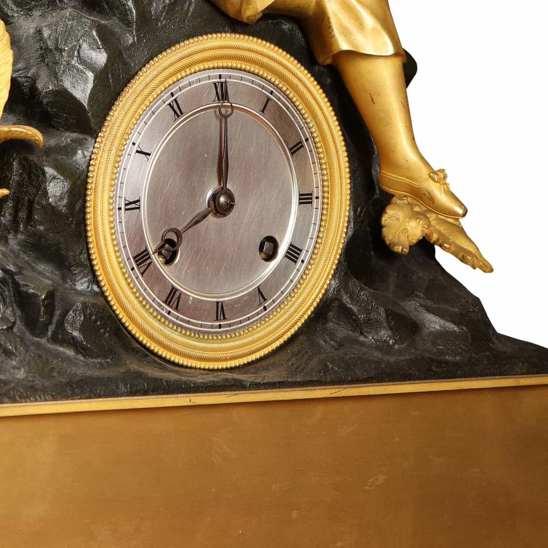 Lord Byron Gilt Bronze Mantel Clock