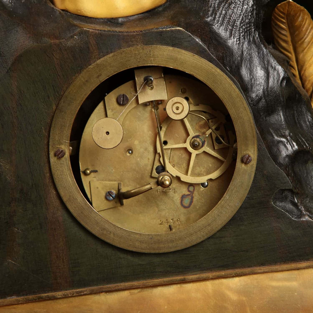 Lord Byron Gilt Bronze Mantel Clock
