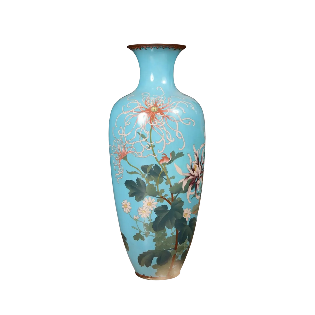 Superb Japanese Cloisonne Enamel Vase