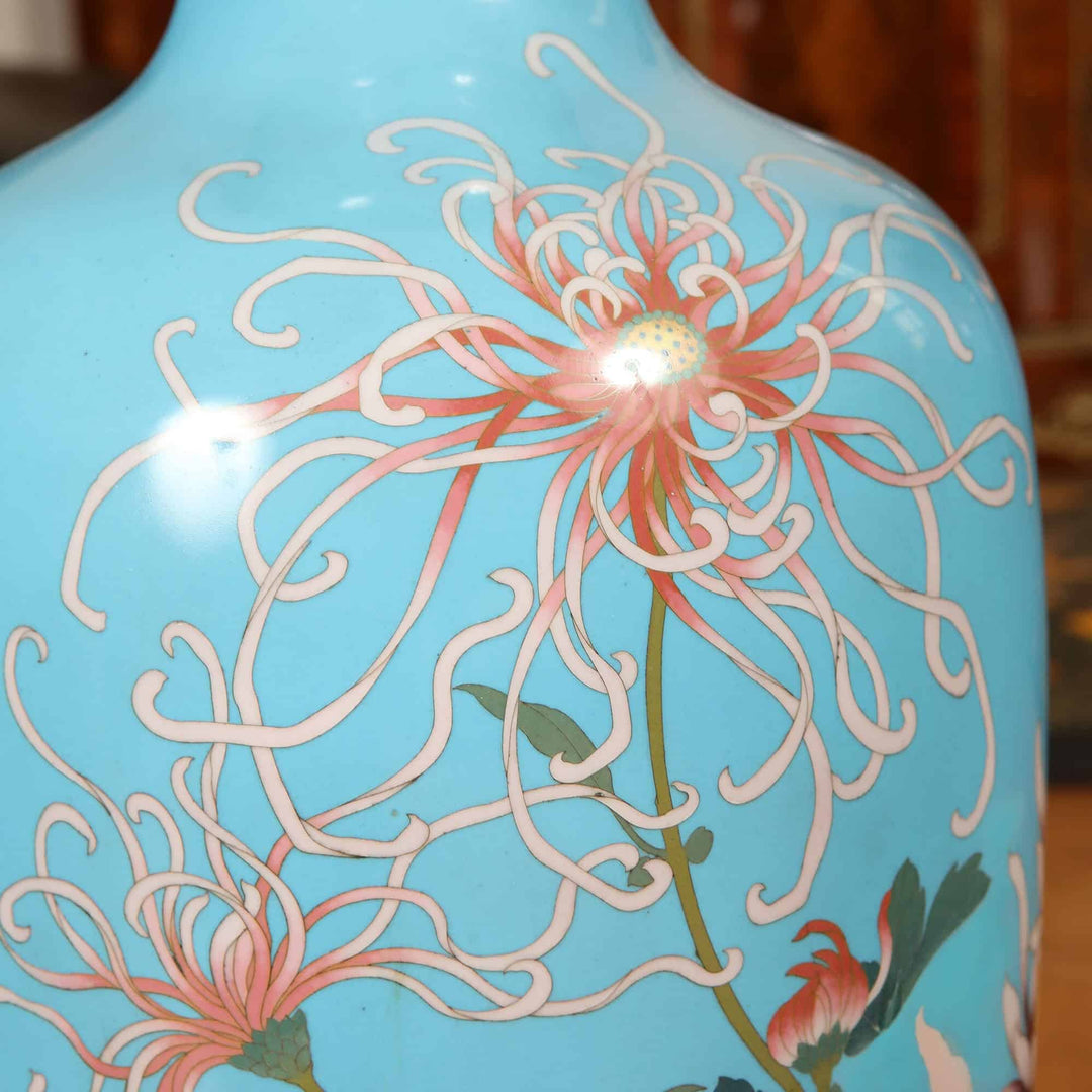 Superb Japanese Cloisonne Enamel Vase