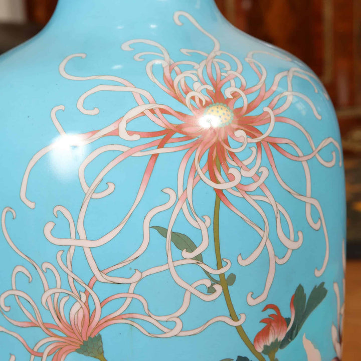 Superb Japanese Cloisonne Enamel Vase