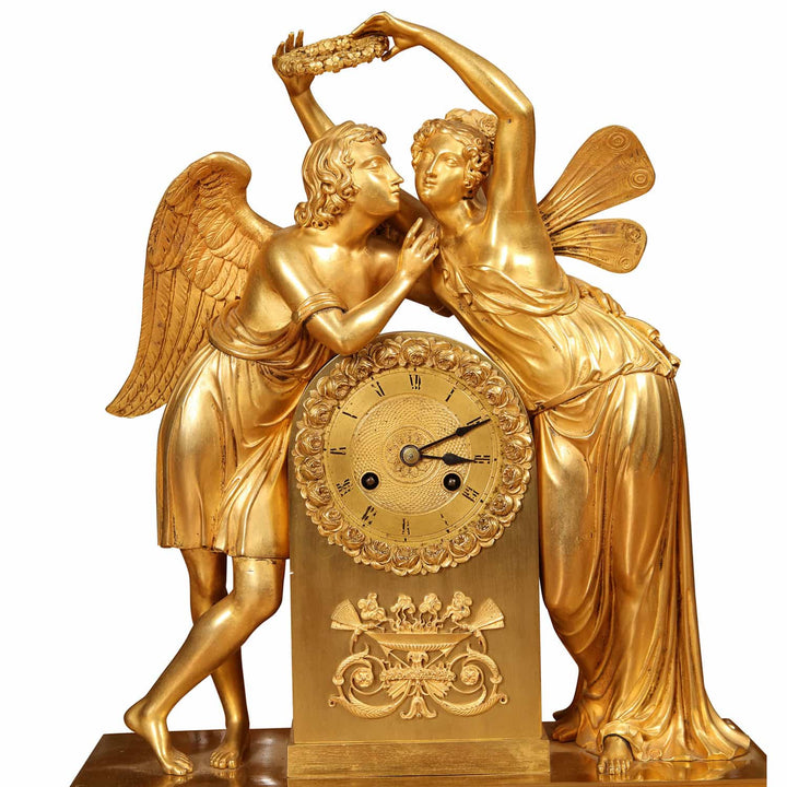 Early 19th century Gilt Bronze Mantel Clock – Cupid and Psyche