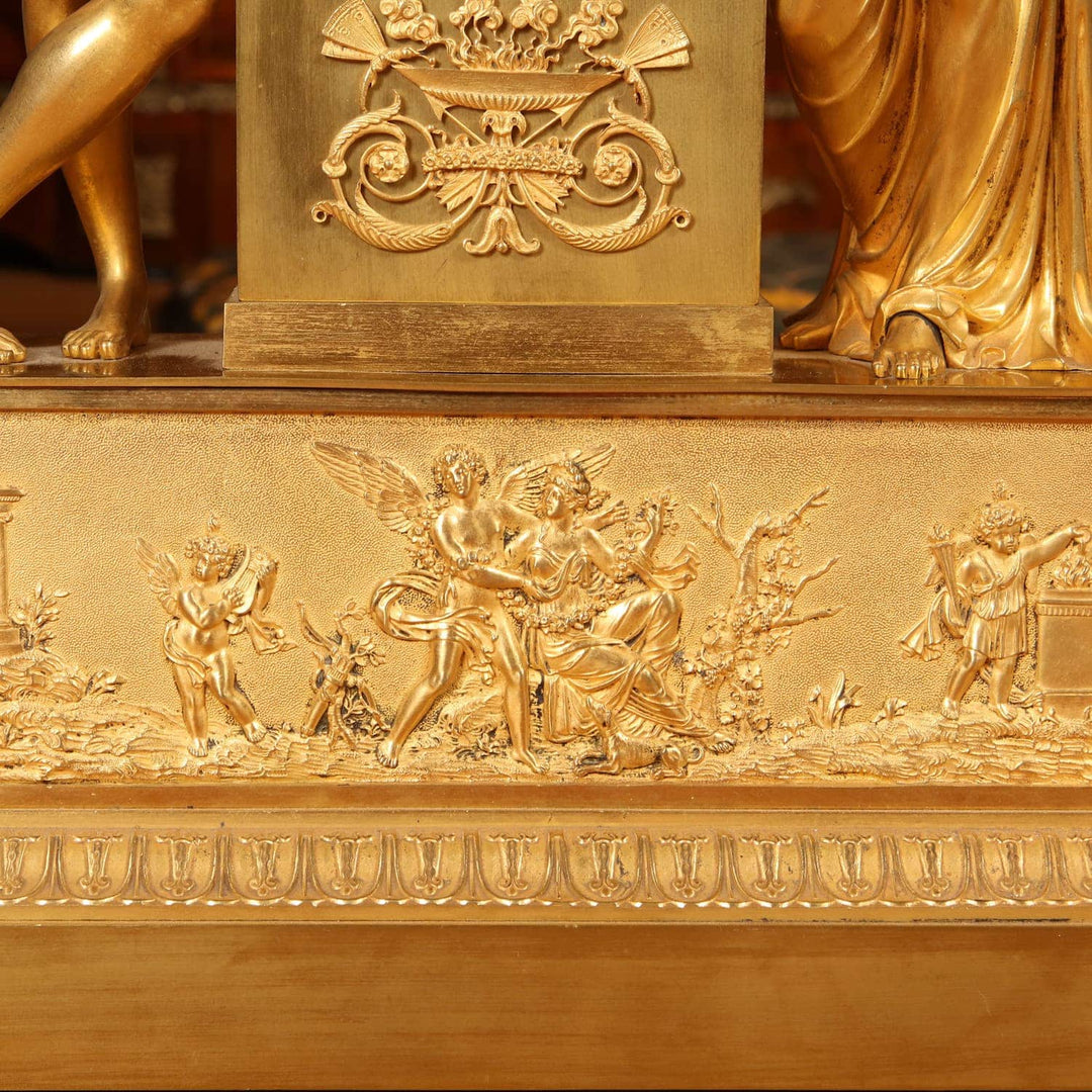 Early 19th century Gilt Bronze Mantel Clock – Cupid and Psyche