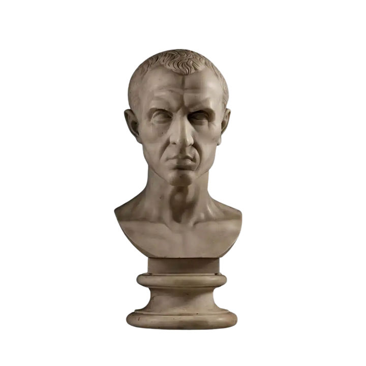 19th Century Grand Tour Bust of Julius Caesar marble portrait sculpture circa 1850 Rome Italy 49 cm tall