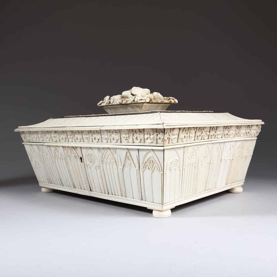 Exceptional North Italian Carved Ivory Veneered Box
