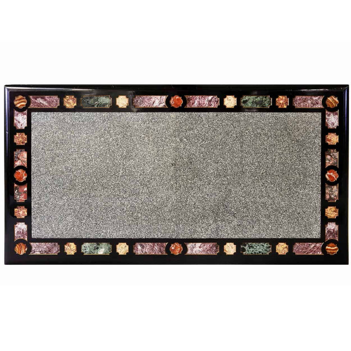 Important Antique Italian Marble Centre Table with intricate Florentine Granito Verde and specimen marble inlay, circa 1870.