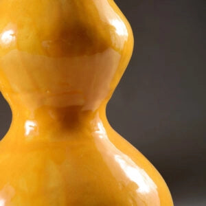 Pair of Yellow Double Gourd Vases as Lamps