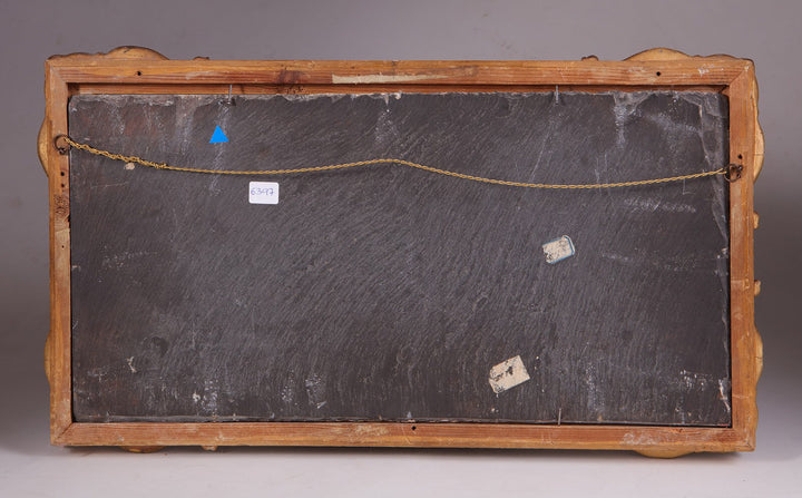 A group of three early 18th century scagliola trompe l'oeil panels