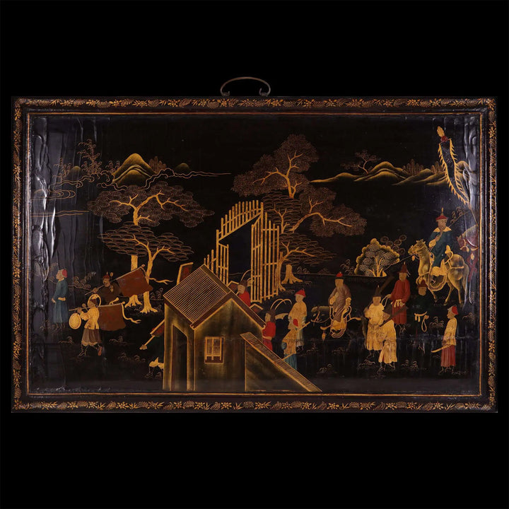 A pair of Chinese Export lacquer panels
