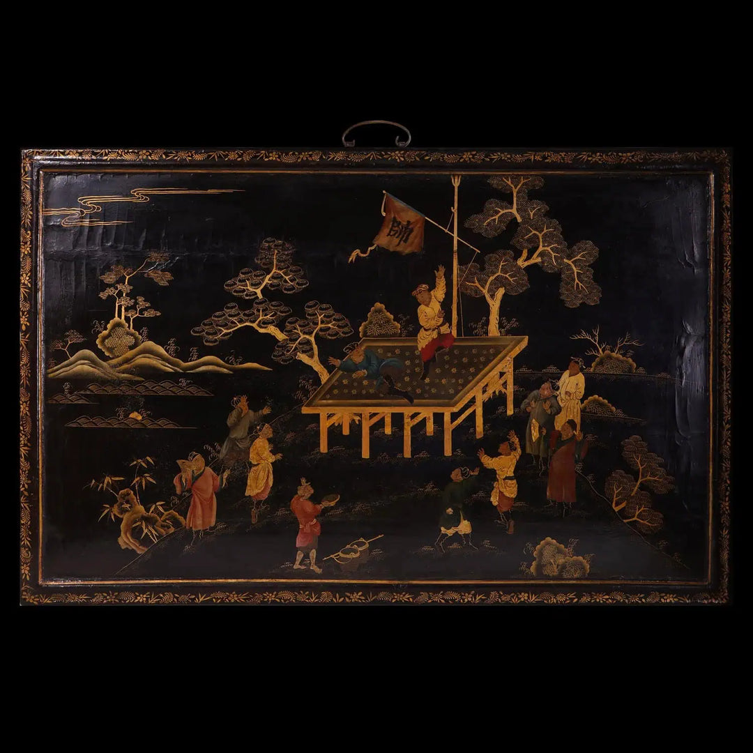 A pair of Chinese Export lacquer panels