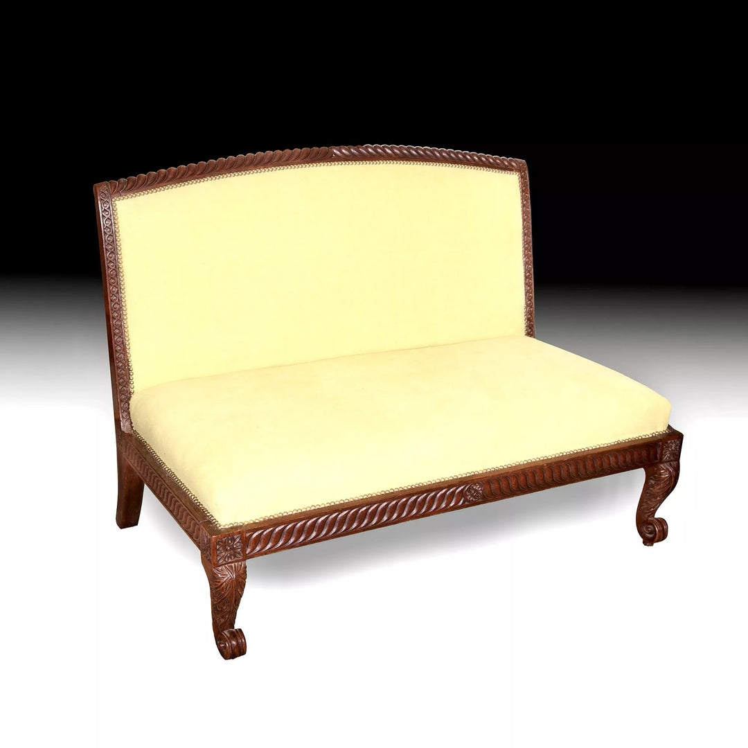 An Anglo Indian hardwood carved settee