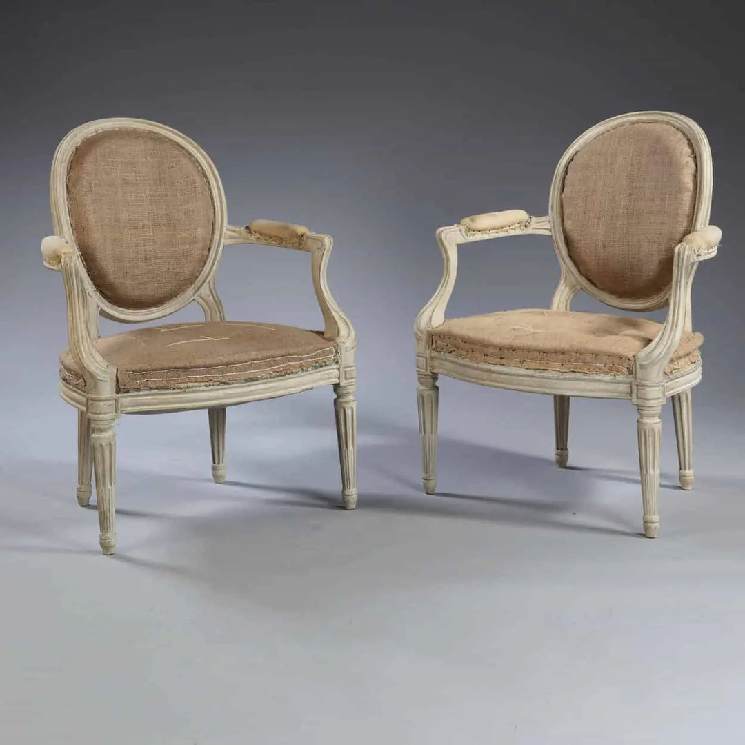 Pair of Transitional Louis XV Style Fauteuils