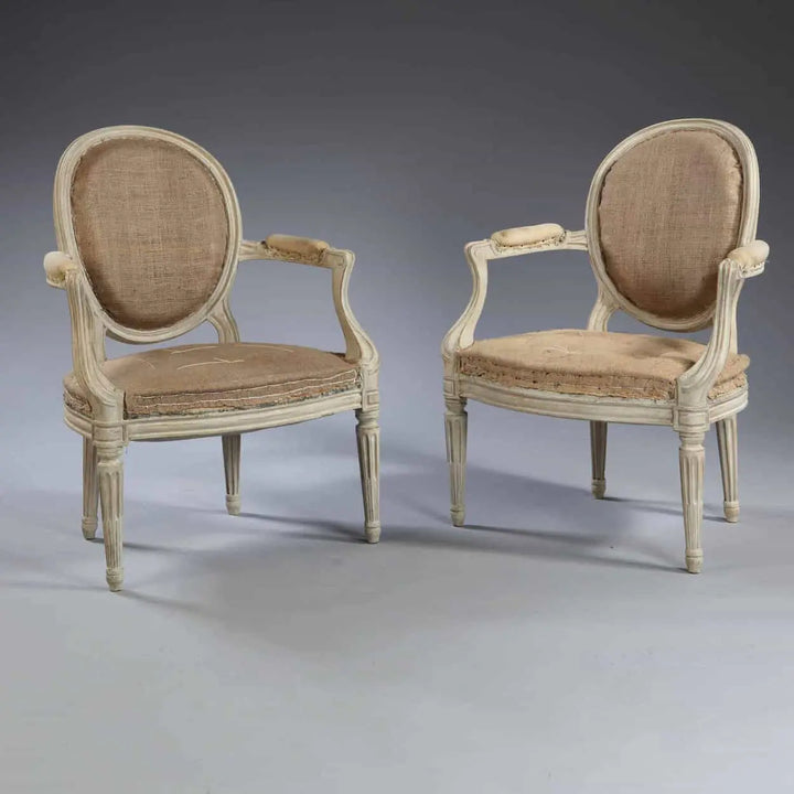 Pair of Transitional Louis XV Style Fauteuils