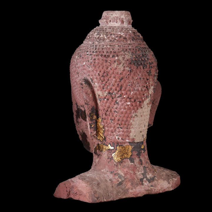 Ayutthayan Siamese Red Sandstone Head of Buddha