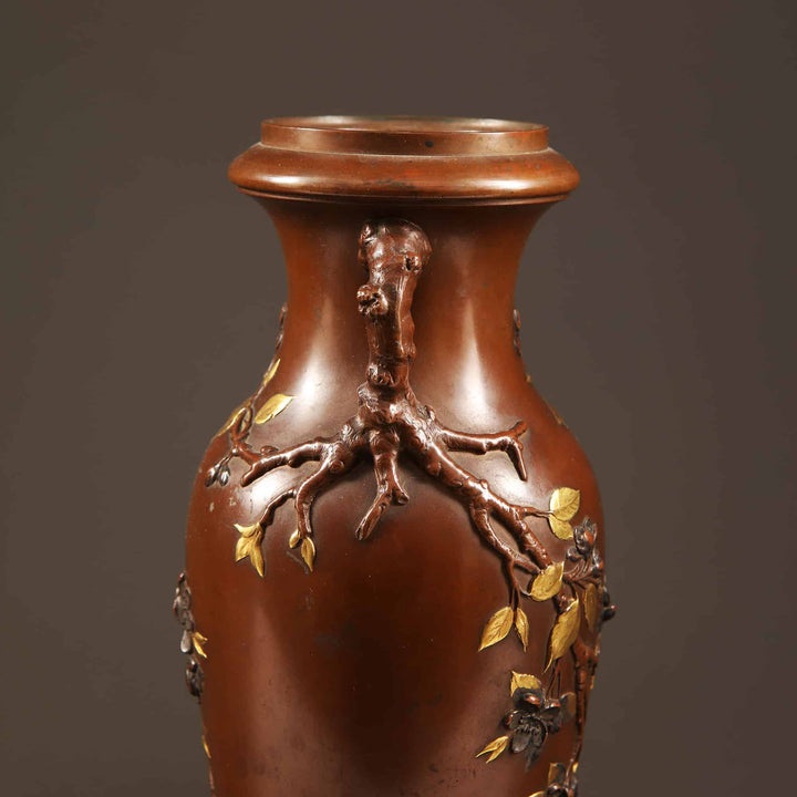 Japonism French Bronze mounted Vase and Dish