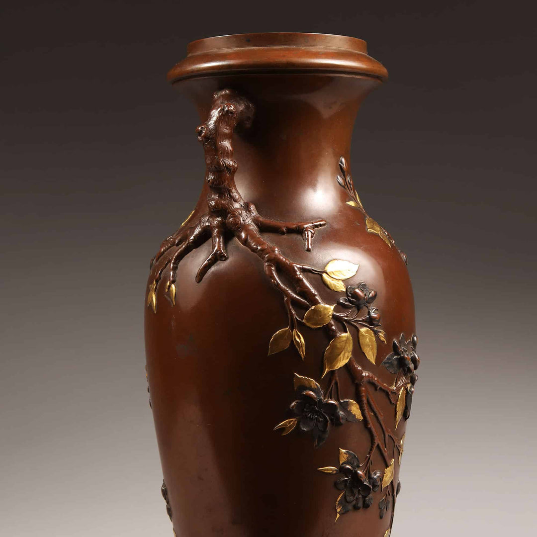 Japonism French Bronze mounted Vase and Dish
