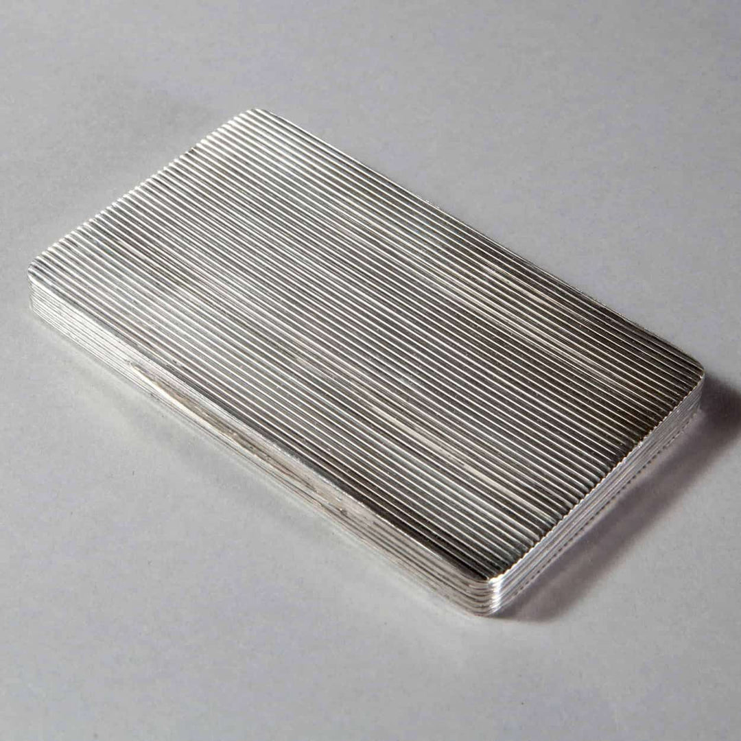 Dunhill Ribbed Silver Plate Cigarette Case
