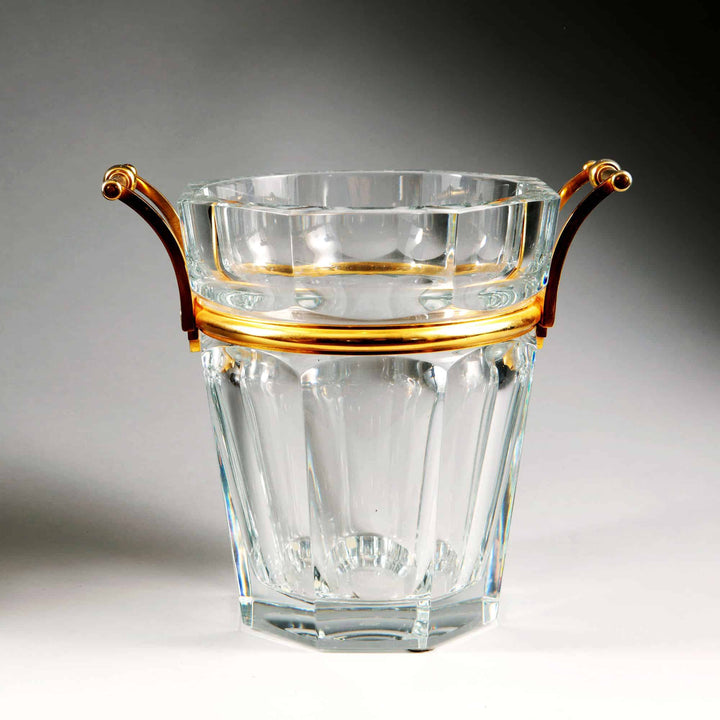Baccarat Harcourt Glass and Gilt Bronze Champagne Cooler
