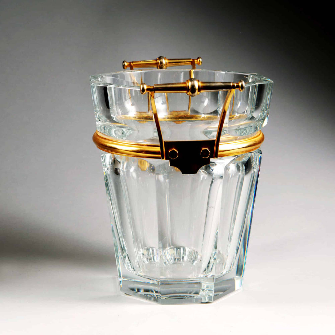 Baccarat Harcourt Glass and Gilt Bronze Champagne Cooler