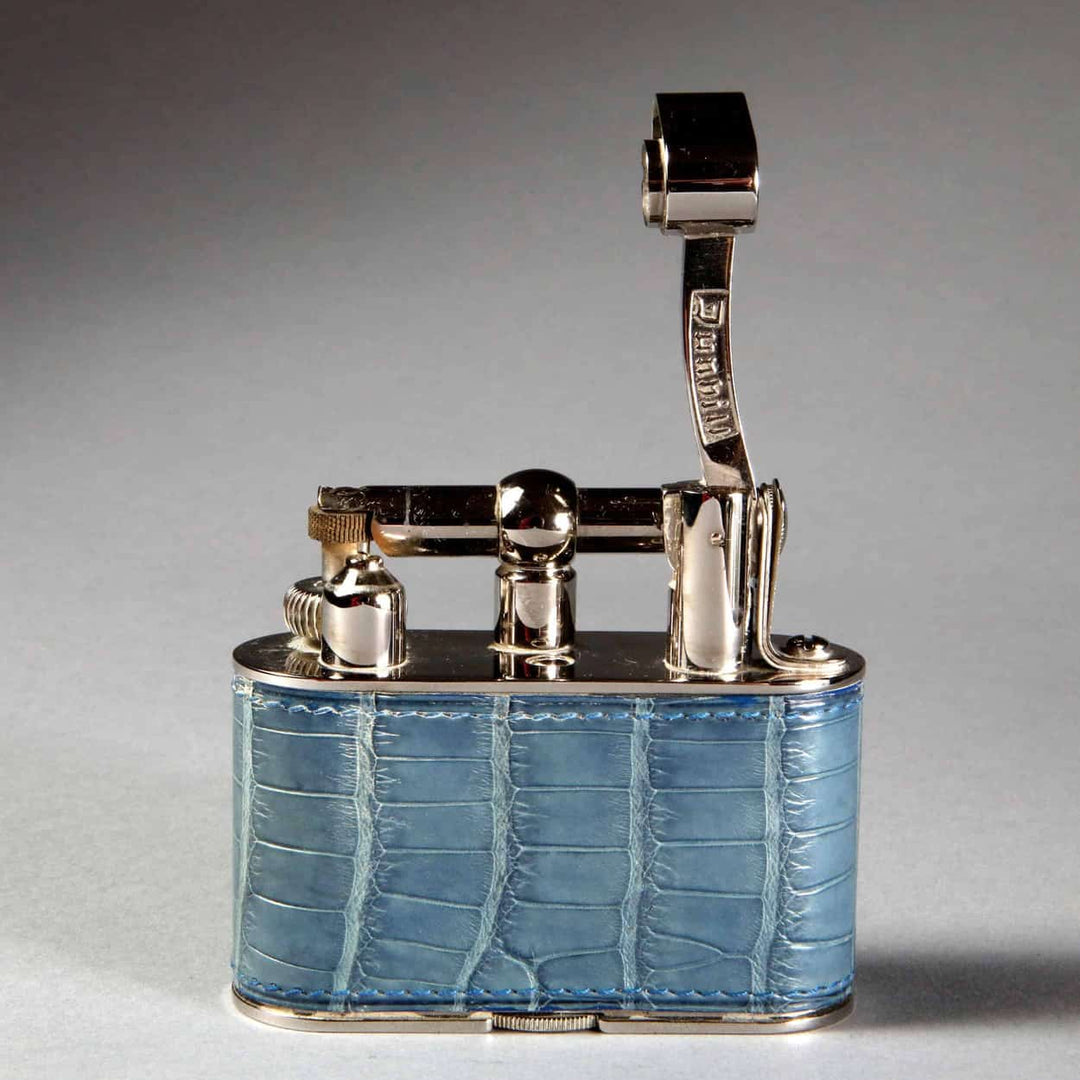 Dunhill Chrome Half Giant in Blue Crocodile Skin