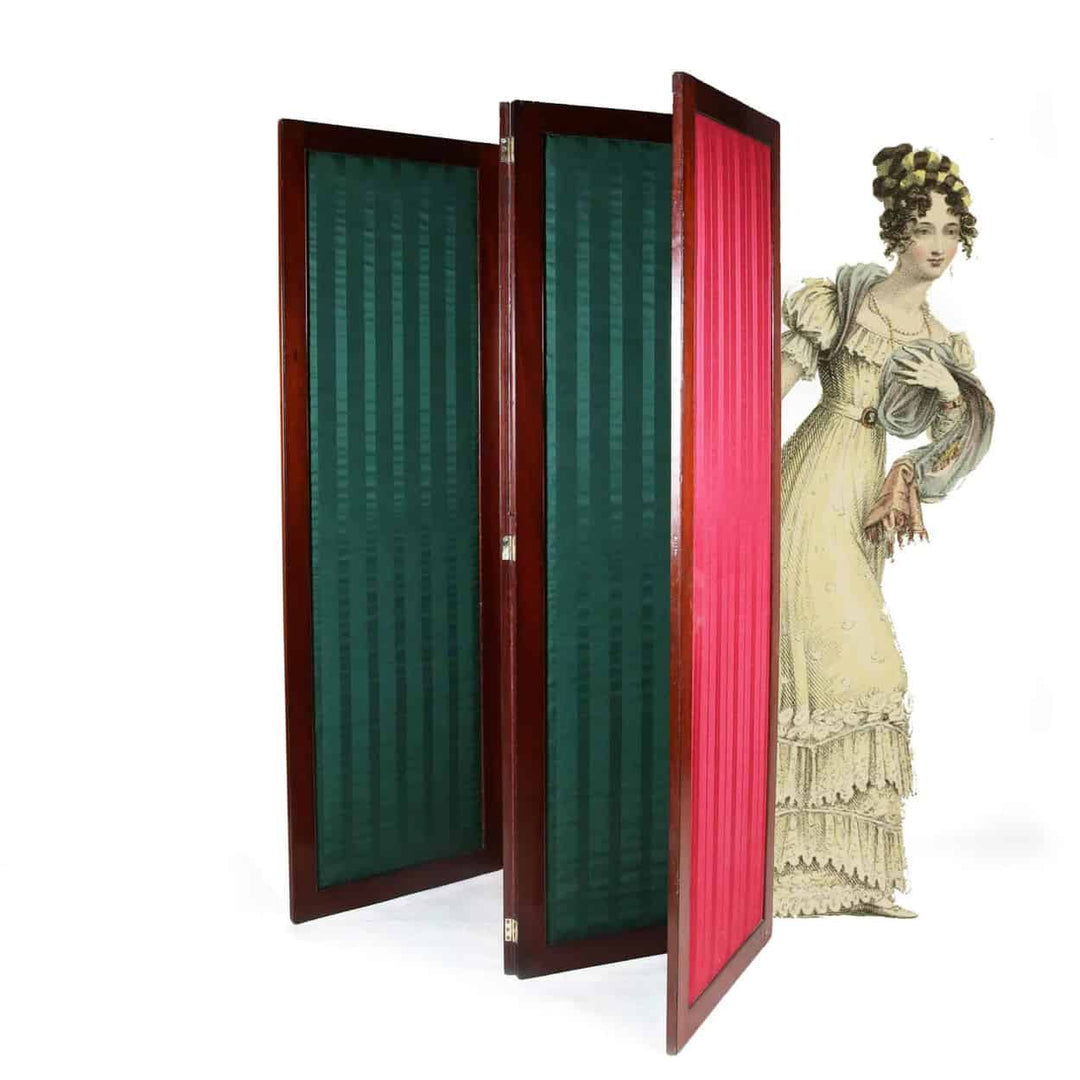 Regency Four Fold Mahogany Room Divider - Privacy Screen