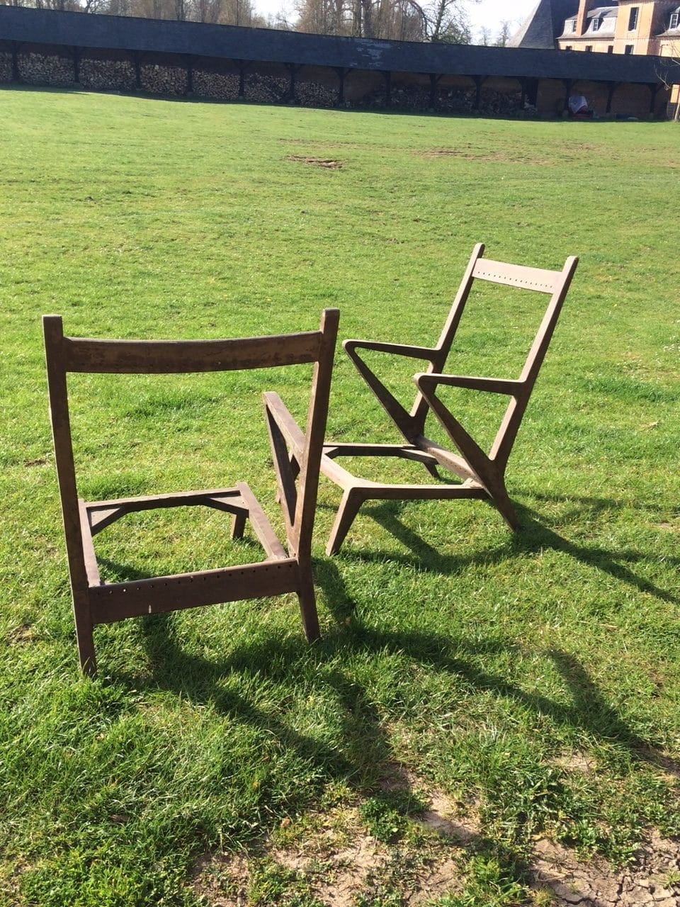 Pair Of Chandigarh Chairs – An unusual model possibly by Jeanneret