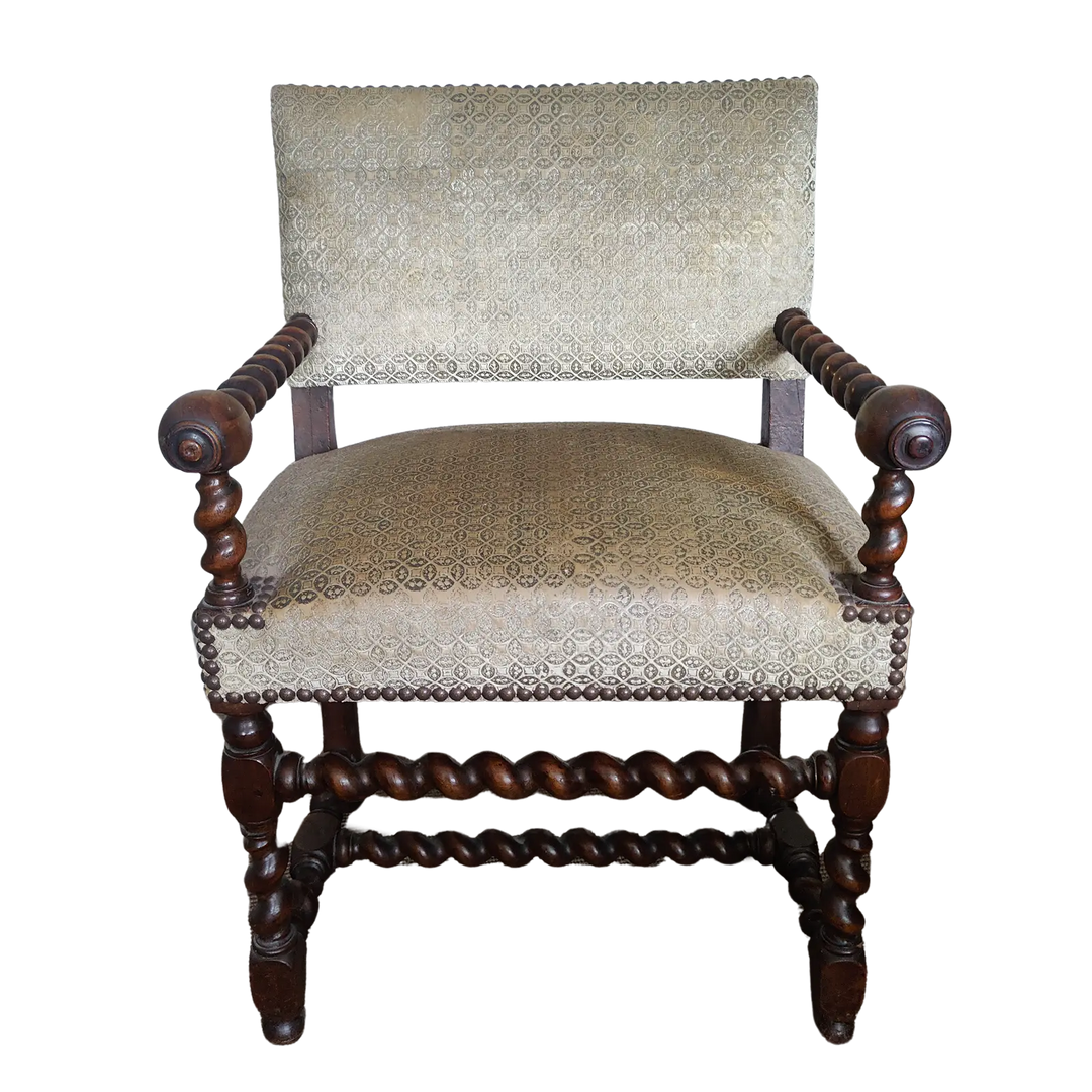 17th Century Barley Twist Walnut Armchair