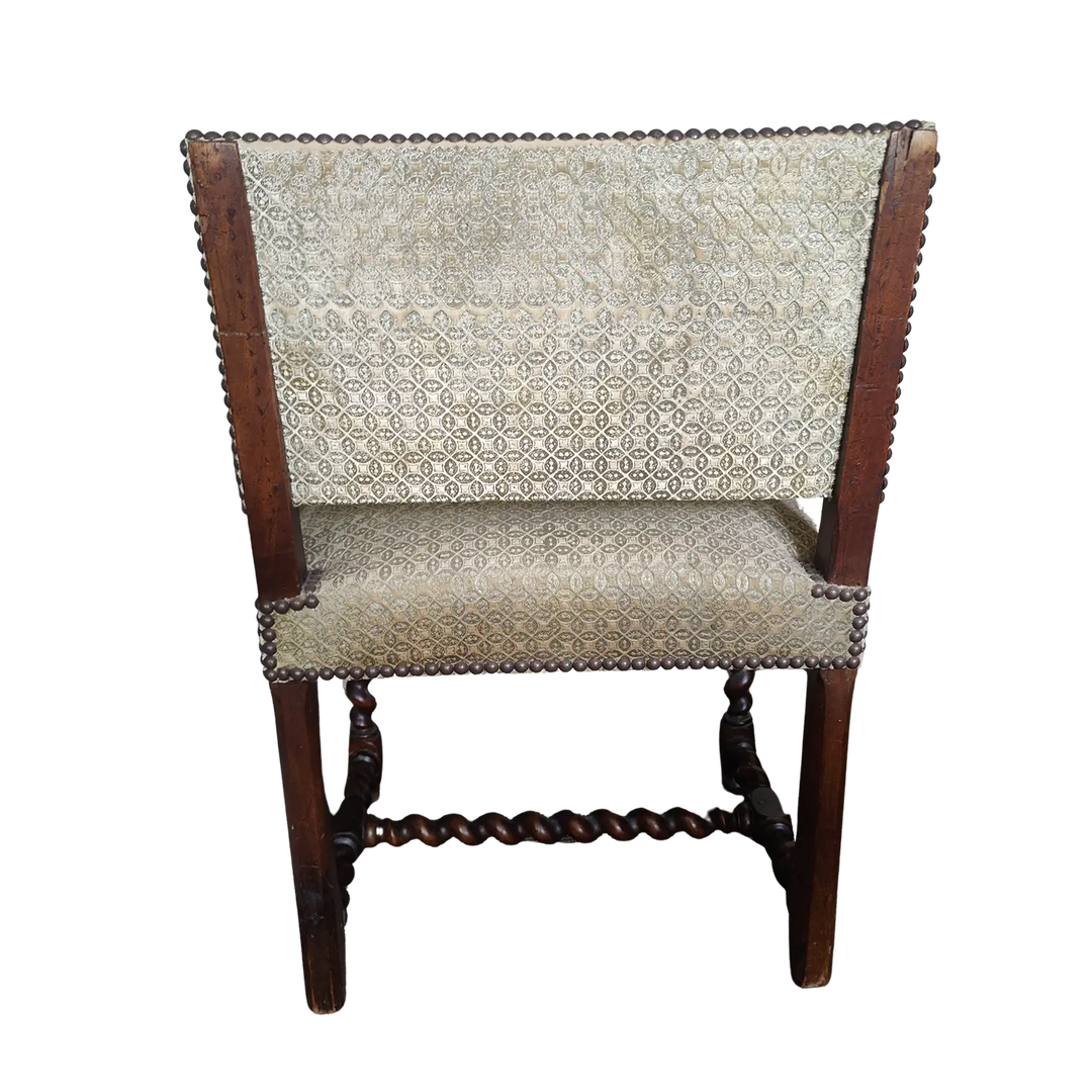 17th Century Barley Twist Walnut Armchair