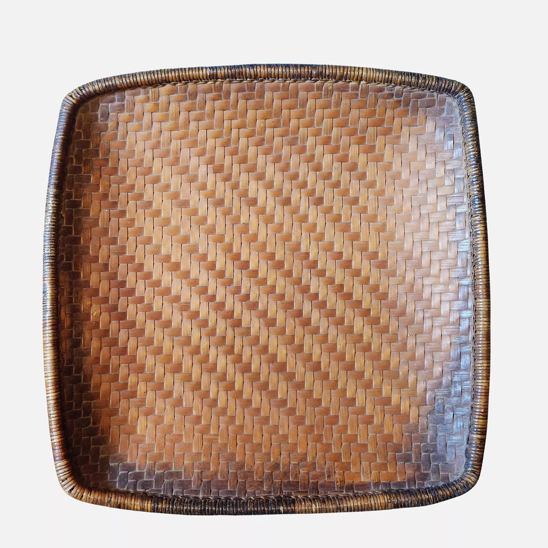 Pair of Square Woven Rattan Rice Winnowing Baskets